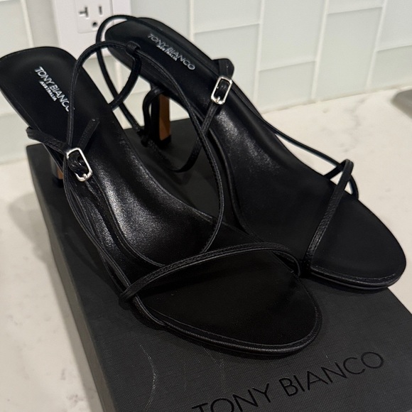 Tony Bianco Strappy Black Heels - Picture 2 of 2